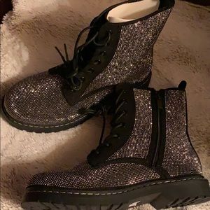Besty Johnson Rhinestone Combat Boot
